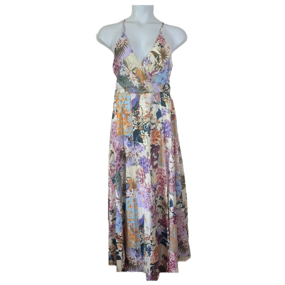 Shein Curve Floral and Parrot Print Plunging V Neckline Maxi Dress NWOT SKU 002 - Picture 2 of 12